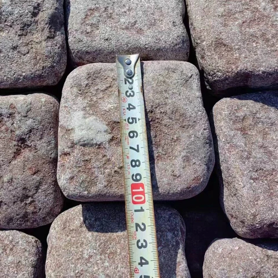 2 Red porphyry split then tumbled red garnet tumbled stone cube stone length