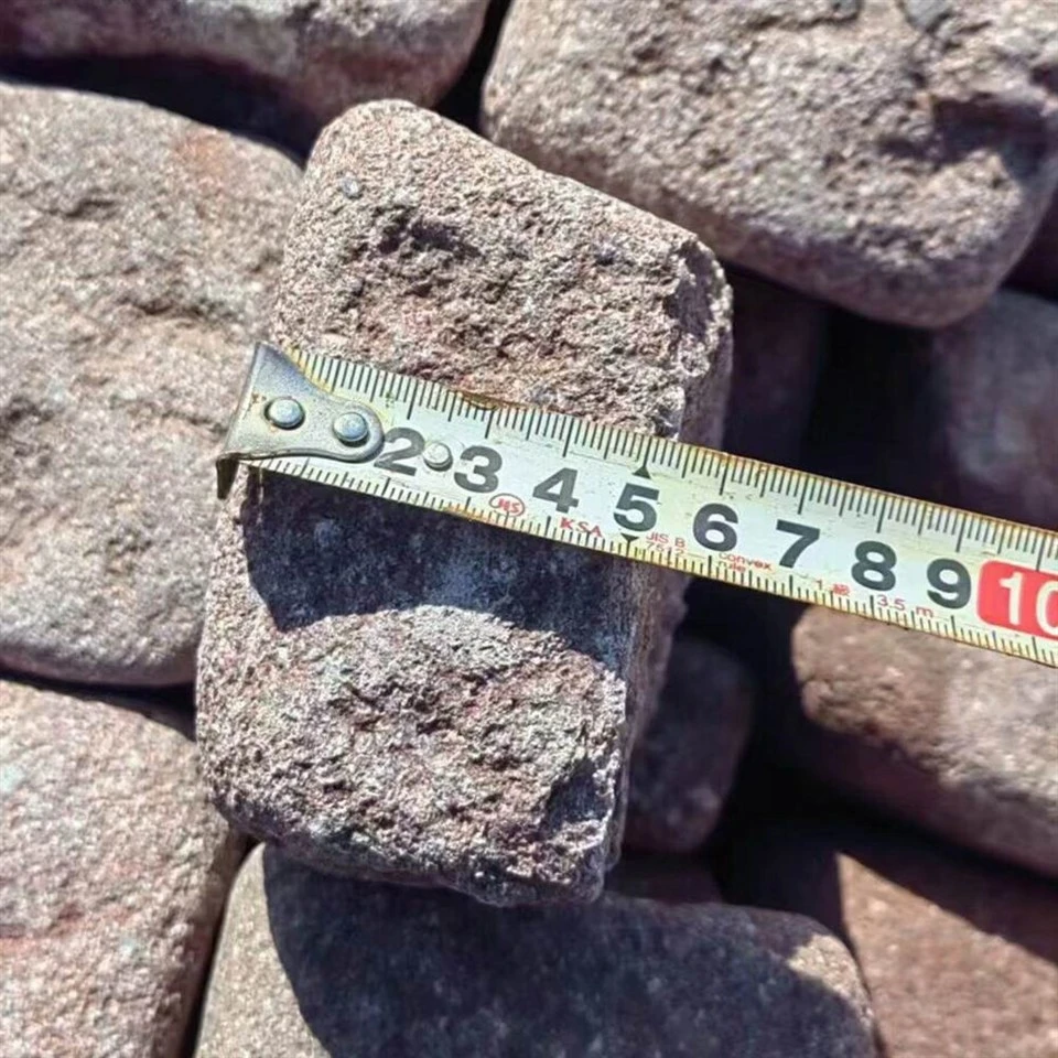 4 Red porphyry split then tumbled red garnet tumbled stone cube stone thickness